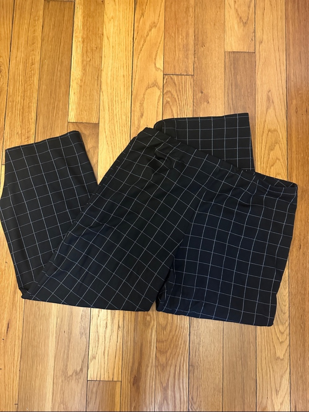 Halogen Black Pants with White Windowpane Check